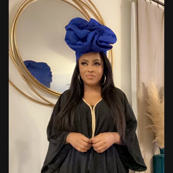 Giant Rose Metallic Aso-oke AUTO GELE Made in Nigeria - Picture 6 of 14